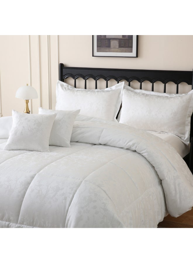 Home Box White Leaf 5-Piece King Comforter Set for Adults - Image 3